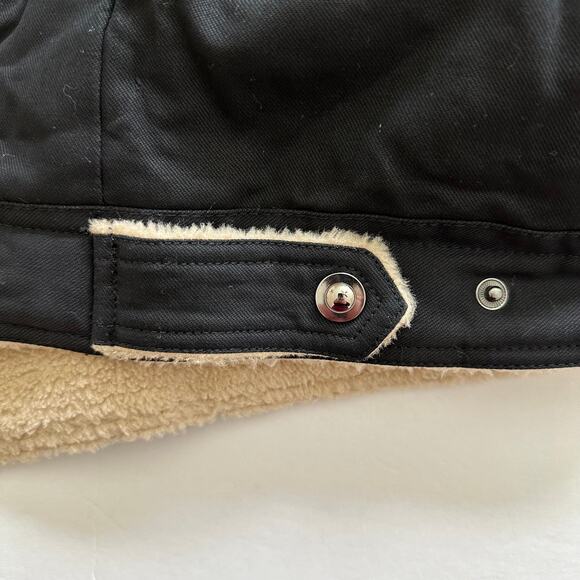 NEW Foxtrot Outerwear Trucker Jacket Thermal Fleece Lined Black Tan Men's XXL - Picture 9 of 16